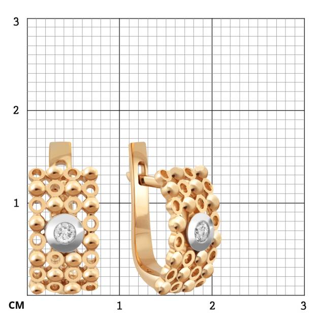 Серьги из красного золота с бриллиантами (035876)