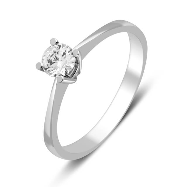 Помолвочное кольцо из белого золота с бриллиантом (027344)
