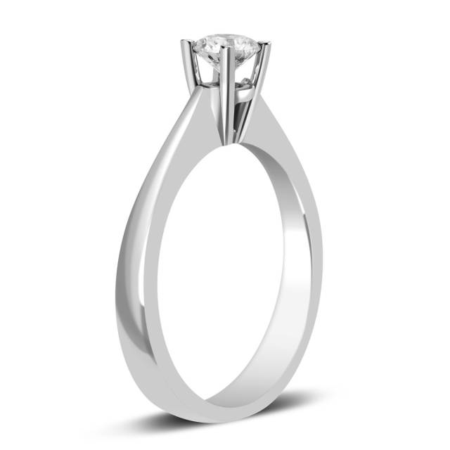 Помолвочное кольцо из белого золота с бриллиантом (027344)