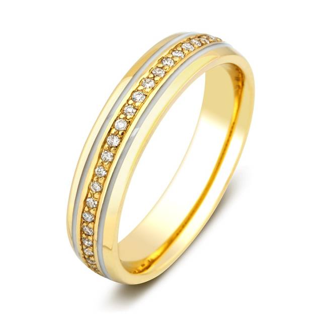 Обручальное кольцо с бриллиантами и эмалью Александрия (009907)