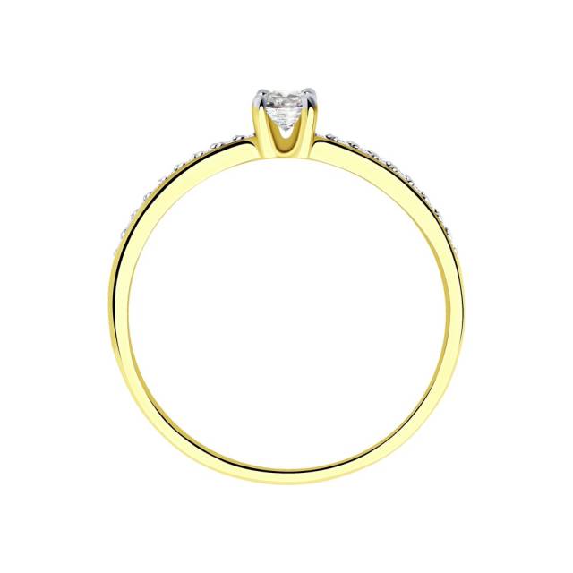 Помолвочное кольцо из жёлтого золота с бриллиантами (046513)