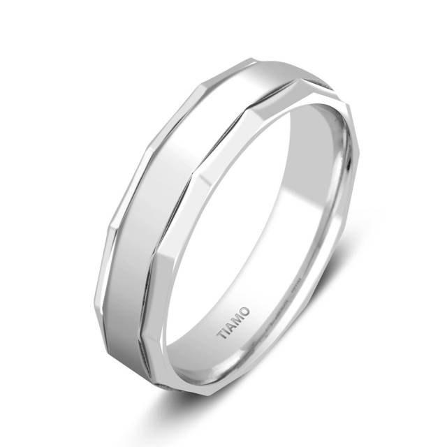 Обручальное кольцо из белого золота  TIAMO (000103)