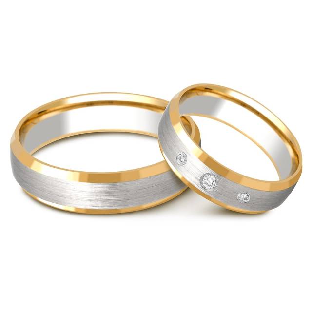 Обручальное кольцо из комбинированного золота (014805)