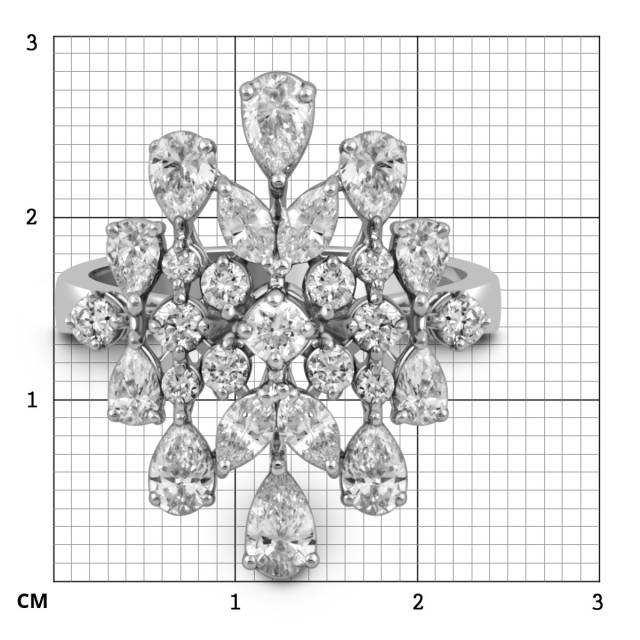 Кольцо из белого золота с бриллиантами (051992)