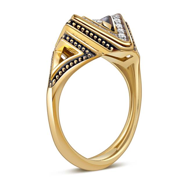Кольцо из жёлтого золота с бриллиантами (052959)