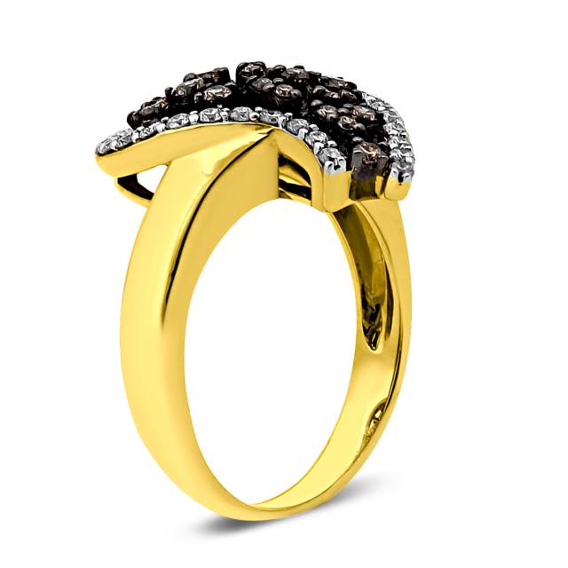 Кольцо из жёлтого  золота с бриллиантами (020366)