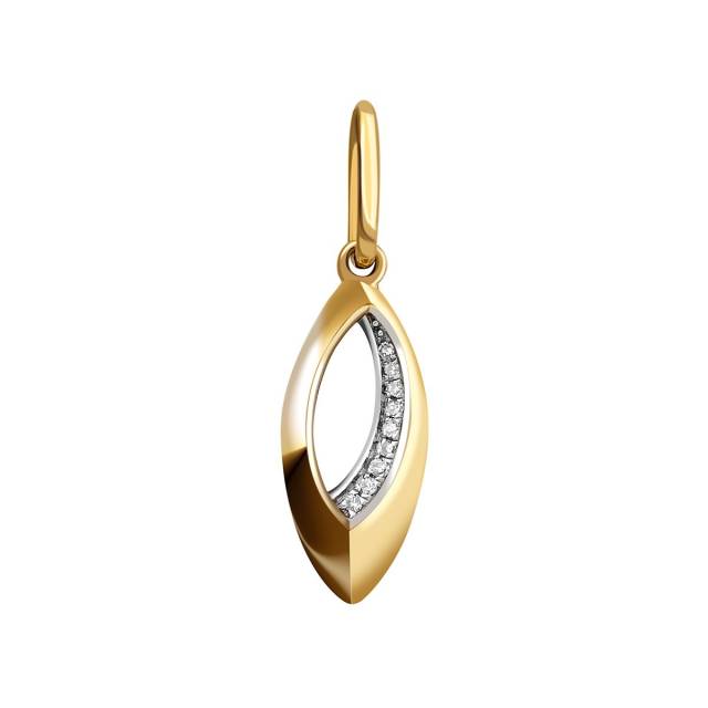 Кулон из комбинированного золота с бриллиантами (010683)
