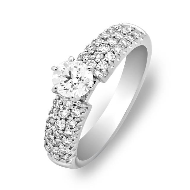 Помолвочное кольцо из белого золота с бриллиантами (010019)