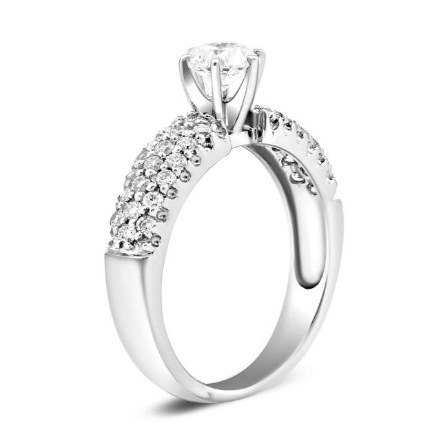 Помолвочное кольцо из белого золота с бриллиантами (010019)
