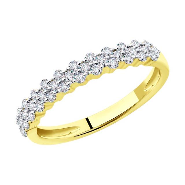 Кольцо из жёлтого золота с бриллиантами (046771)