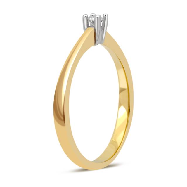 Помолвочное кольцо из комбинированного золота с бриллиантом (032821)