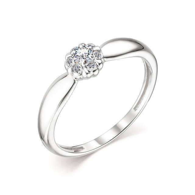 Помолвочное кольцо из белого золота с бриллиантами (044314)