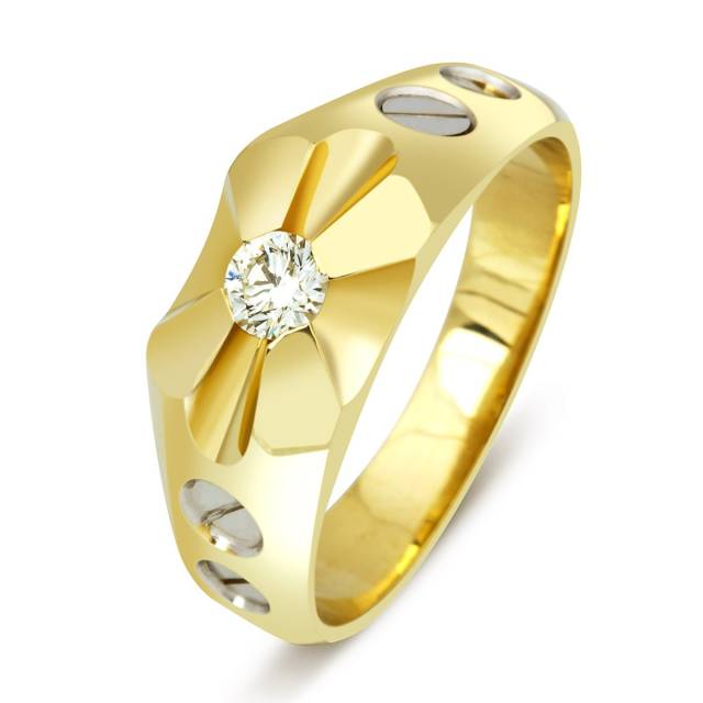 Кольцо мужское с бриллиантом (015432)