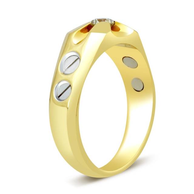 Кольцо мужское с бриллиантом (015432)