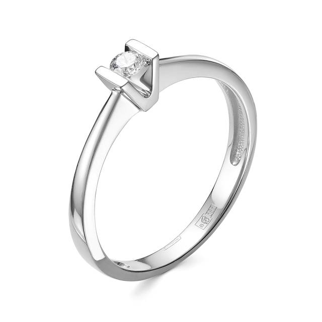 Помолвочное кольцо из белого золота с бриллиантом (043031)