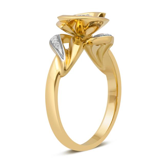 Кольцо из жёлтого золота с бриллиантами (025747)