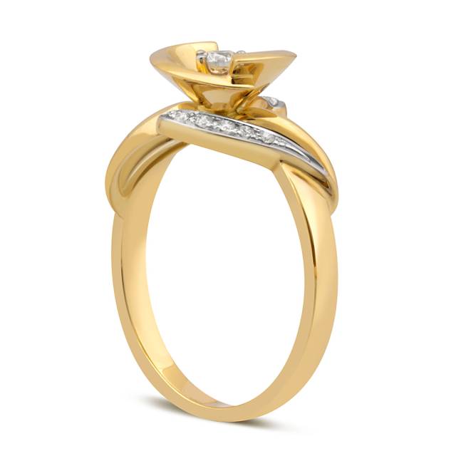 Кольцо из жёлтого золота с бриллиантами (025747)