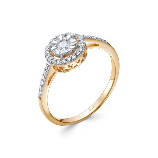 Кольцо из красного золота с бриллиантами (055264)