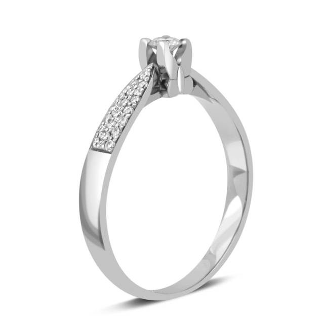 Помолвочное кольцо из белого золота с бриллиантами (025728)