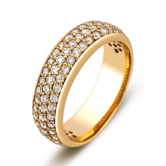 Обручальное кольцо из жёлтого золота с бриллиантами (000179)