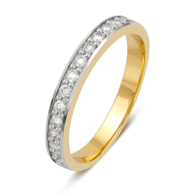 Обручальное кольцо из комбинированного золота с бриллиантами (035782)