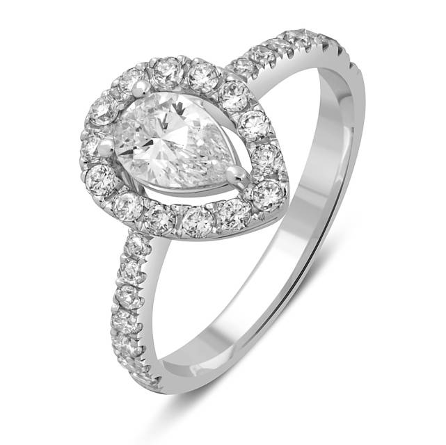 Помолвочное кольцо из белого золота с бриллиантами (051639)