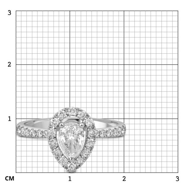 Помолвочное кольцо из белого золота с бриллиантами (051639)