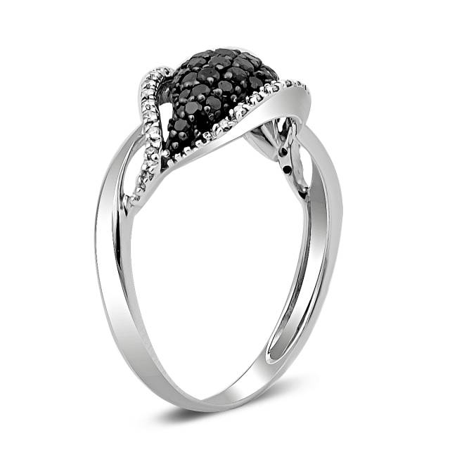 Кольцо из белого золота с бриллиантами (018596)