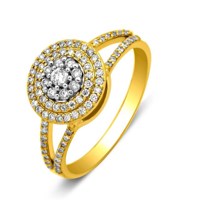 Кольцо из жёлтого золота с бриллиантами (023232)