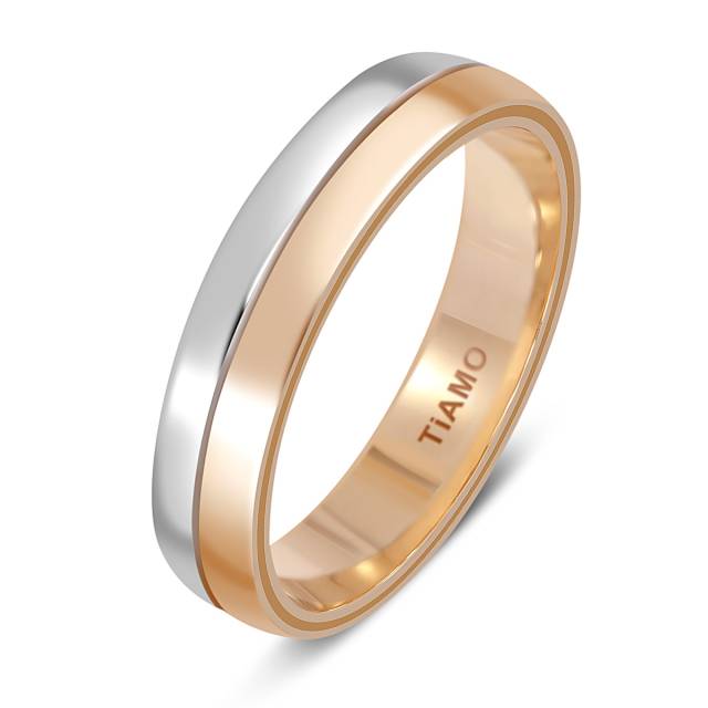 Обручальное кольцо из комбинированного золота TIAMO (014715)