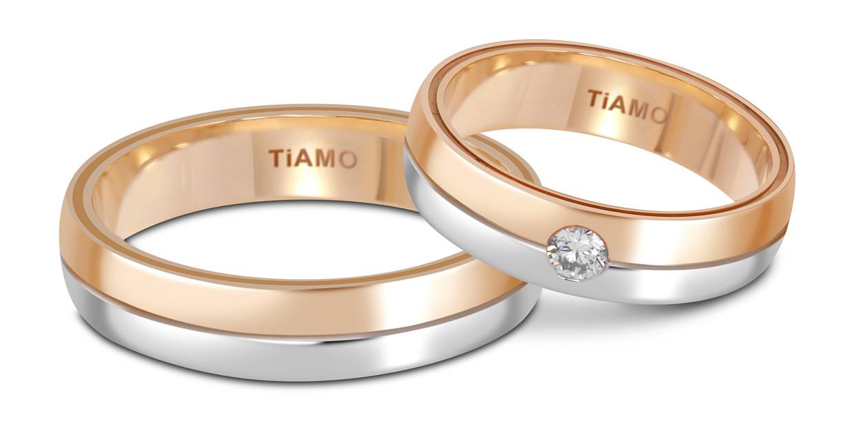 Обручальное кольцо из комбинированного золота TIAMO (014715)