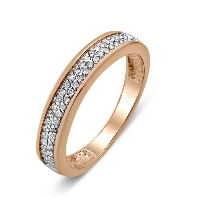 Кольцо из красного золота с бриллиантами (028344)