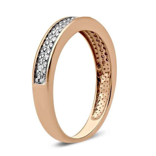 Кольцо из красного золота с бриллиантами (028344)