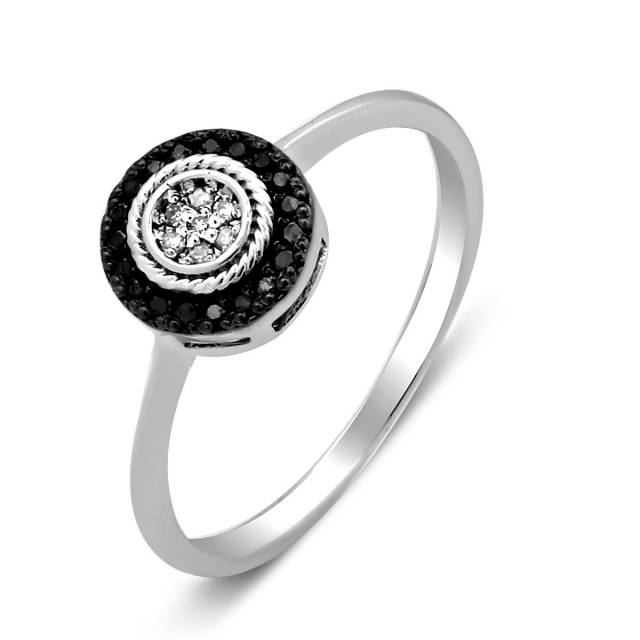 Кольцо из белого золота с бриллиантами (028520)