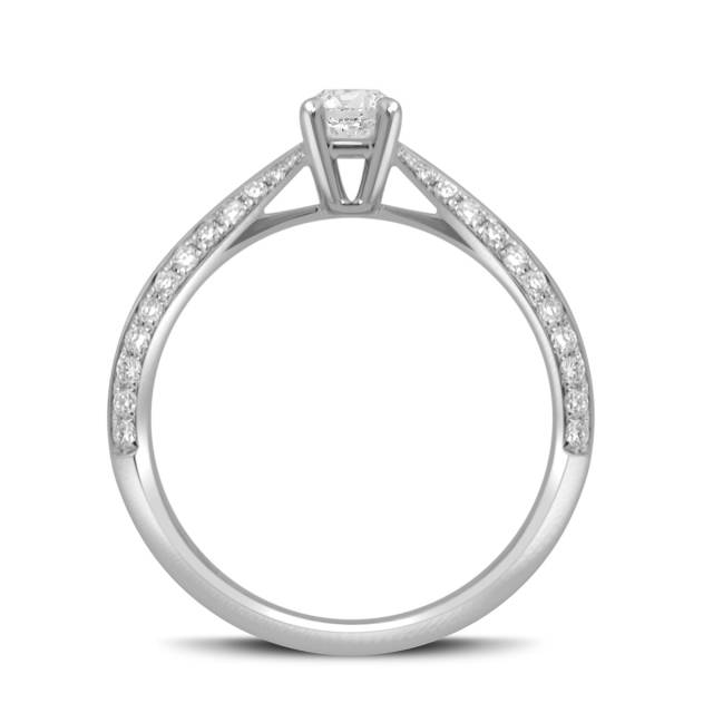 Помолвочное кольцо из белого золота с бриллиантами (052346)