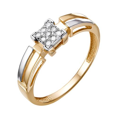 Кольцо из комбинированного золота с бриллиантами (039975)