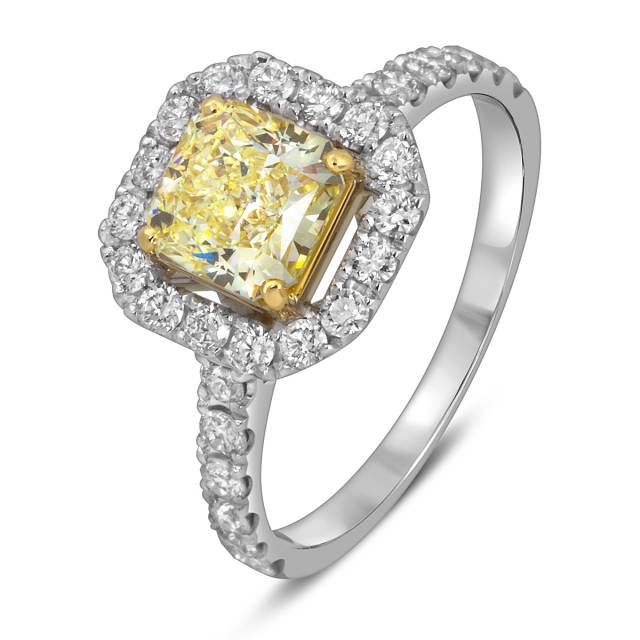 Помолвочное кольцо из белого золота с бриллиантами  (053776)
