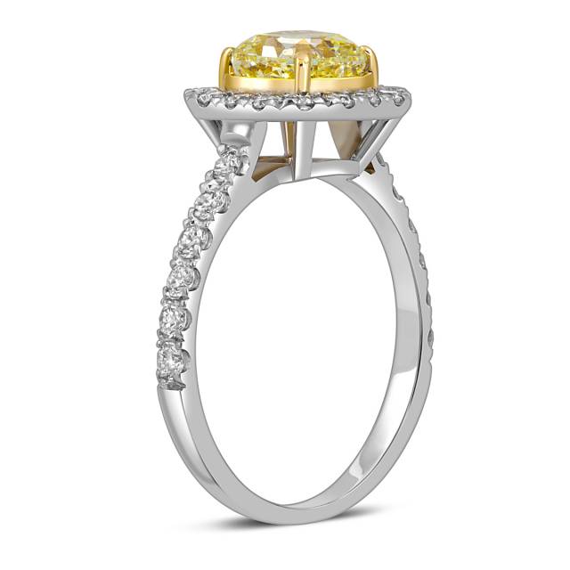 Помолвочное кольцо из белого золота с бриллиантами  (053776)