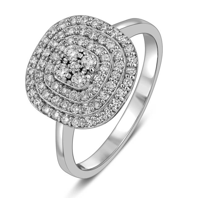 Кольцо из белого золота с бриллиантами (057787)