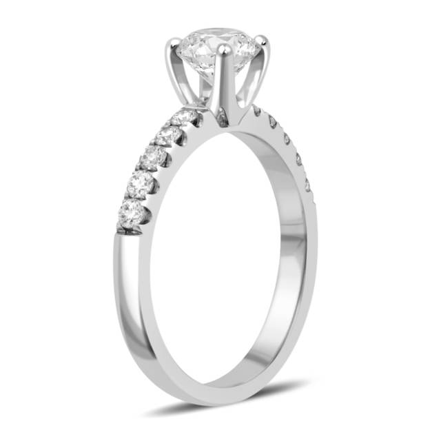 Помолвочное  кольцо из белого золота с бриллиантами (038032)