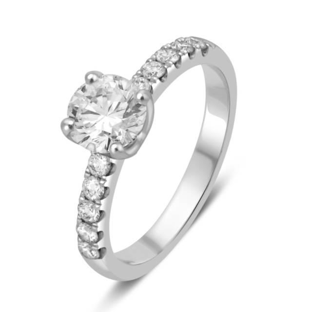 Помолвочное кольцо из белого золота с бриллиантами (038032)