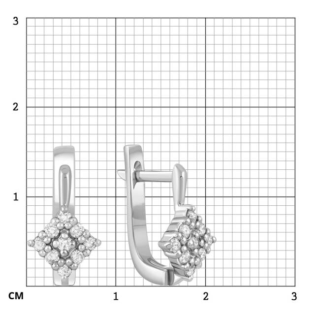 Серьги из платины с бриллиантами (048417)