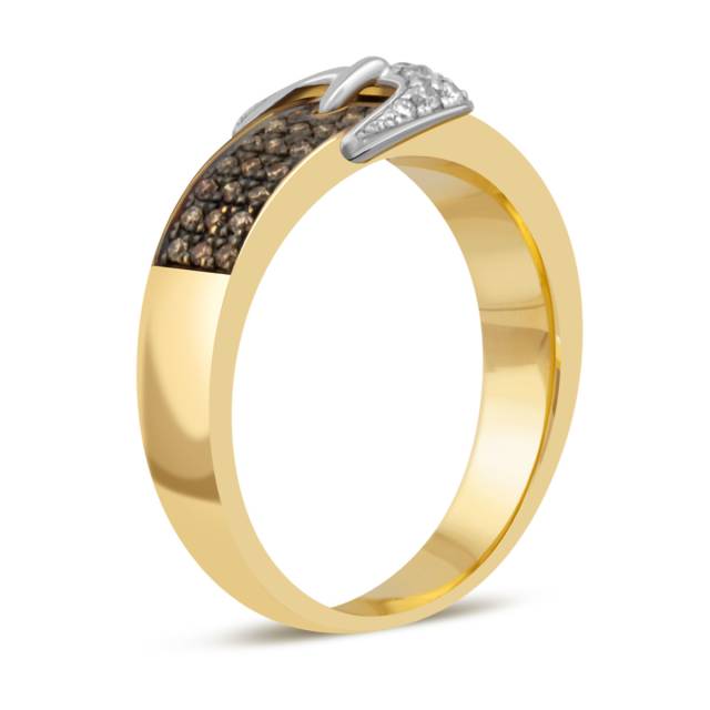 Кольцо из комбинированного золота с бриллиантами (029383)