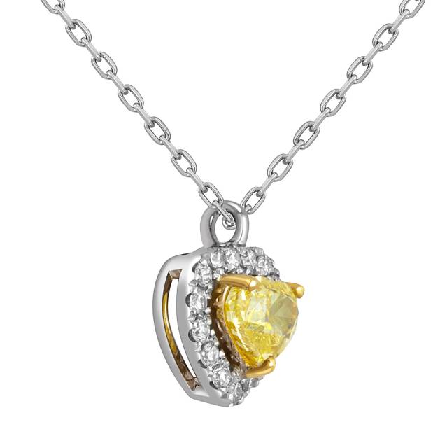 Колье из белого золота с бриллиантами Сердце (052094)