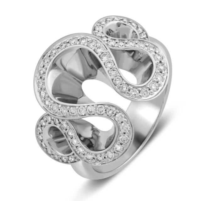 Кольцо из белого золота с бриллиантами (036121)