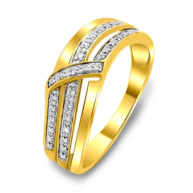 Кольцо из жёлтого золота с бриллиантами (018639)