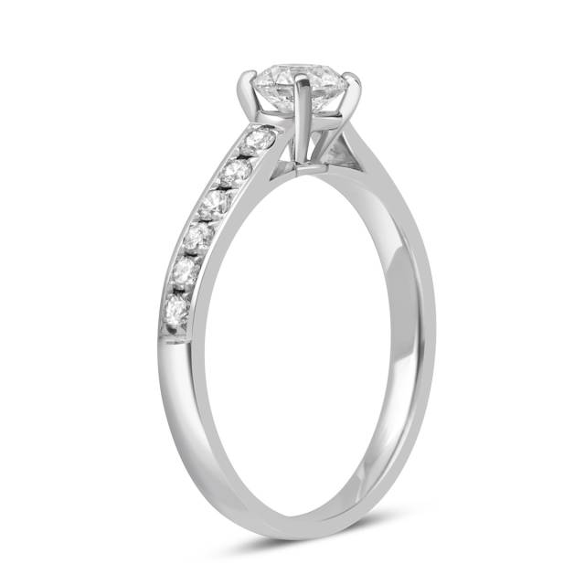 Помолвочное  кольцо из белого золота с бриллиантами (038090)