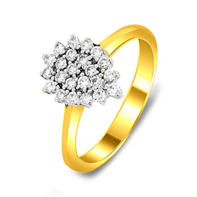 Кольцо из жёлтого золота с бриллиантами (020277)