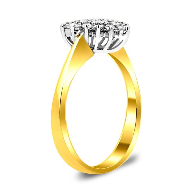 Кольцо из жёлтого золота с бриллиантами (020277)