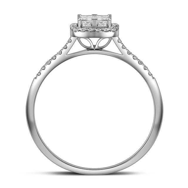 Кольцо из белого золота с бриллиантами (057700)